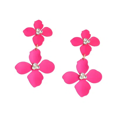 Sohi Maxi Floral Drop Earrings In Multi