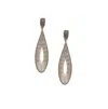 Sohi Maxi Lined Teardrop Drop Earrings In Silver