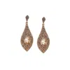 Sohi Maxi Marquise Drop Earrings In Brown