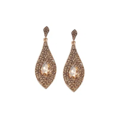 Sohi Maxi Marquise Drop Earrings In Brown