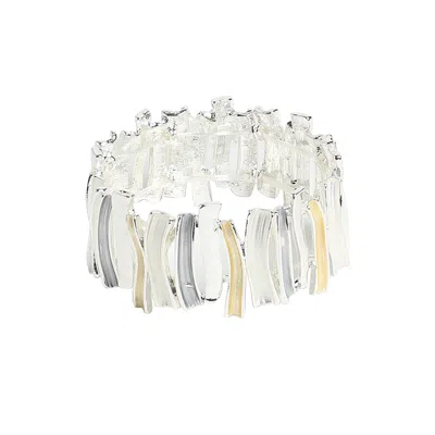 Sohi Metallic-ridge Bangle Bracelet In Silver