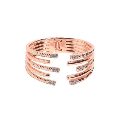 Sohi Minimal Embellished Bracelet In Brown
