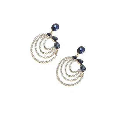 Sohi Moonlit Whispers Drop Earrings In Blue