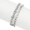 Sohi Multi Color Silver Plated Party Designer Stone Bracelet For Women's In Multi