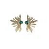 Sohi Nectar Stone Drop Earrings In Green