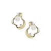 Sohi Opal Odyssey Stud Earrings In Gold