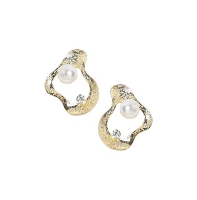 Sohi Opal Odyssey Stud Earrings In Gold