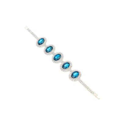 Sohi Oval Statement Bracelet In Blue