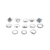 Sohi Pack Of 13 Designer Ring In Silver