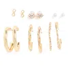 Sohi Pack Of 3 Gold Plated Trendy Earrings In Gold
