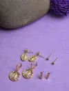 Sohi Pack Of 4 Gold Plated Hoop Earring In Purple