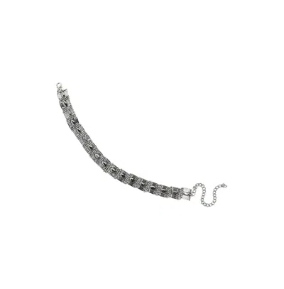 Sohi Party Choker Necklace In Silver