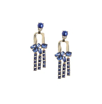 Sohi Party Drop Earrings In Blue