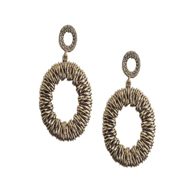 Sohi Party Drop Earrings In Brown