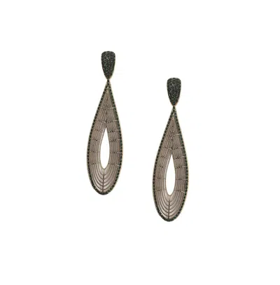 Sohi Party Drop Earrings In Green