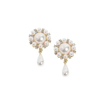 Sohi Party Drop Earrings In White
