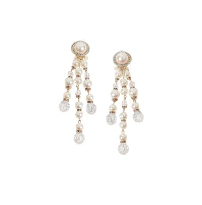 Sohi Party Drop Earrings In White