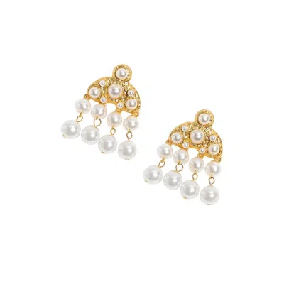 Sohi Party Drop Earrings In White