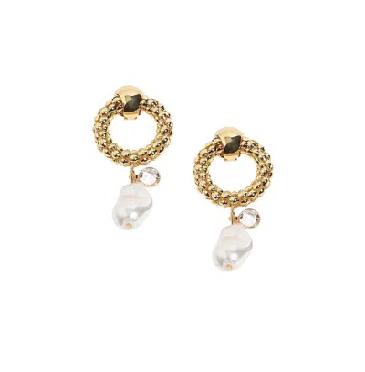 Sohi Party Drop Earrings In White