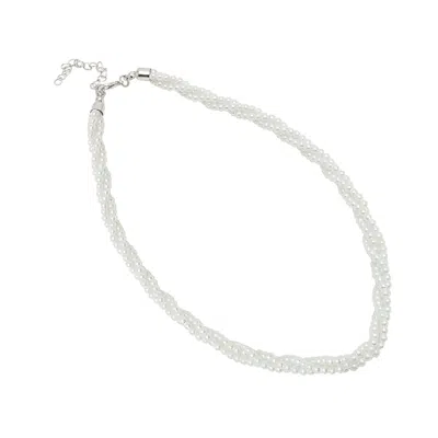 Sohi Party Pearls Choker Necklace In White