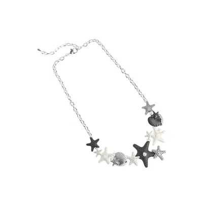 Sohi Party Statement Necklace In Silver