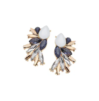 Sohi Party Stone Drop Earrings In Blue
