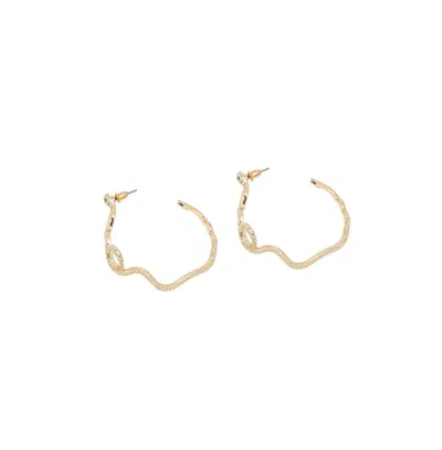 Sohi Party Stone Hoop Earring In Gold