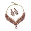 Sohi Party Stone Jewellery Set In Pink
