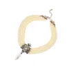 Sohi Party Stone Layer Necklace In White
