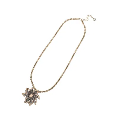Sohi Party Stone Pendant Necklace In Orange
