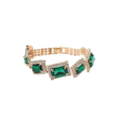 Sohi Party Stone Statement Bracelet In Gold