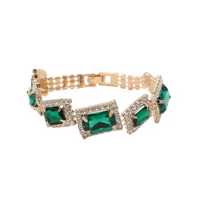 Sohi Party Stone Statement Bracelet In Gold