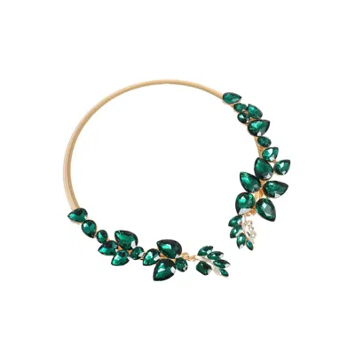 Sohi Party Stone Statement Necklace In Green