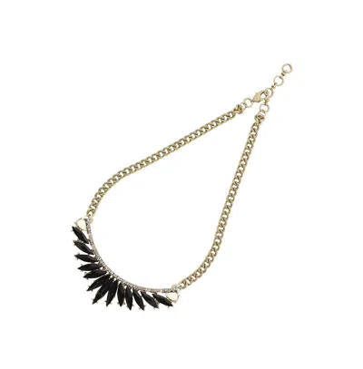 Sohi Party Stone Statement Necklace In Black