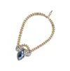 Sohi Party Stone Statement Necklace In Blue