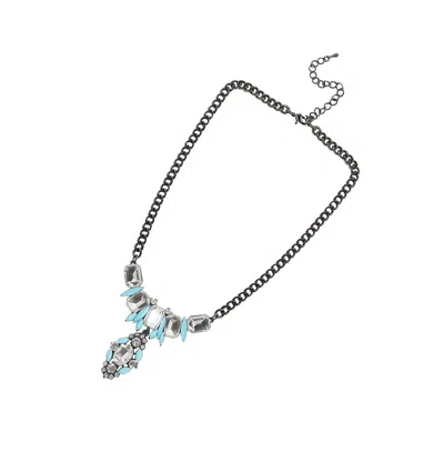Sohi Party Stone Statement Necklace In Blue