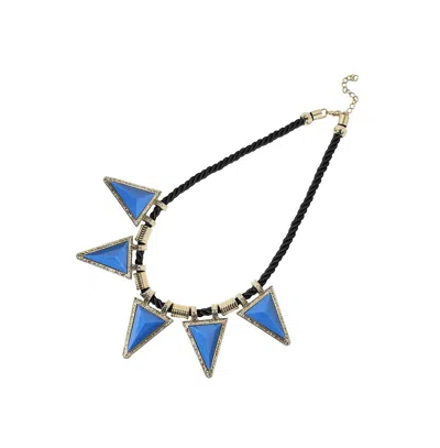 Sohi Party Stone Statement Necklace In Blue