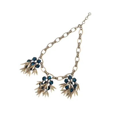 Sohi Party Stone Statement Necklace In Blue