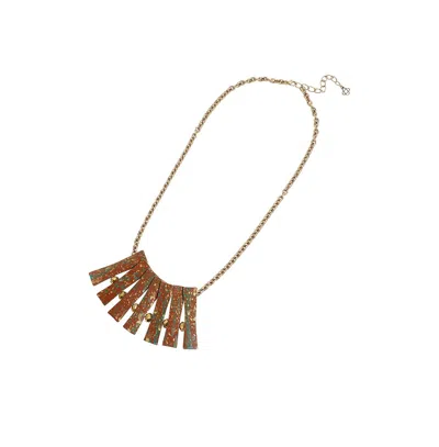 Sohi Party Stone Statement Necklace In Brown