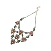 Sohi Party Stone Statement Necklace In Green