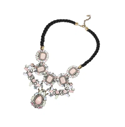 Sohi Party Stone Statement Necklace In Pink