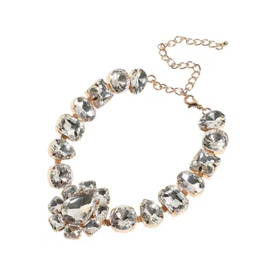 Sohi Party Stone Statement Necklace In Silver