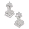 Sohi Pearl And Bead Drop Earrings In White