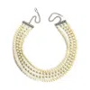 Sohi Pearl Beaded Silver Plated Necklace In White