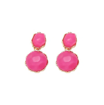 Sohi Pebbly Drop Earrings In Pink