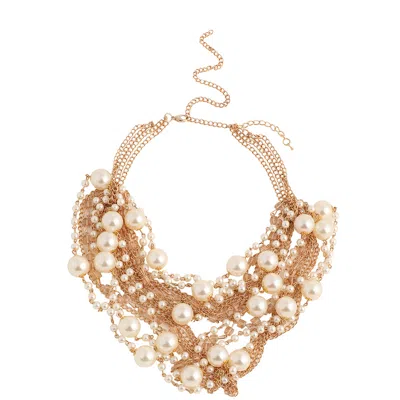 Sohi Pellet-cluster Statement Necklace In Gold