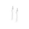 Sohi Petal Chain Drop Earrings In White