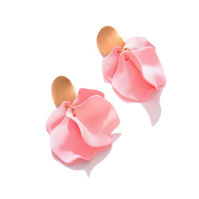 Sohi Pink Color Gold Plated Designer Drop Earring For Women's