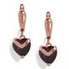 Sohi Red Rose Gold Plated Heart Shaped Drop Earrings In Red