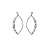 Sohi Rhinestone Crescent Drop Earrings In Silver